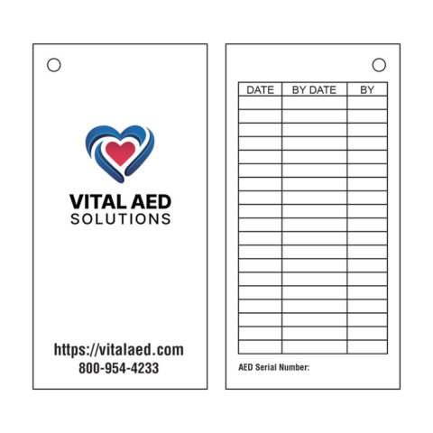 AED Inspection Tag - Keep track of maintaining your AED